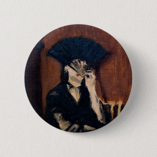 Chapa Redonda De 5 Cm Edouard Manet - Berthe Morisot con un abanico