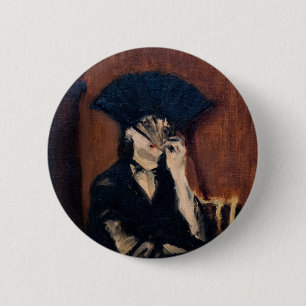 Chapa Redonda De 5 Cm Edouard Manet - Berthe Morisot con un ventilador