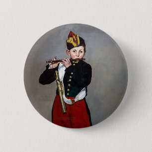 Chapa Redonda De 5 Cm Edouard Manet - El Flautista / Joven Flautista