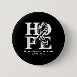 Chapa Redonda De 5 Cm Eds Hope Zebra Ribbon Ehlers Síndrome Danlos Consc