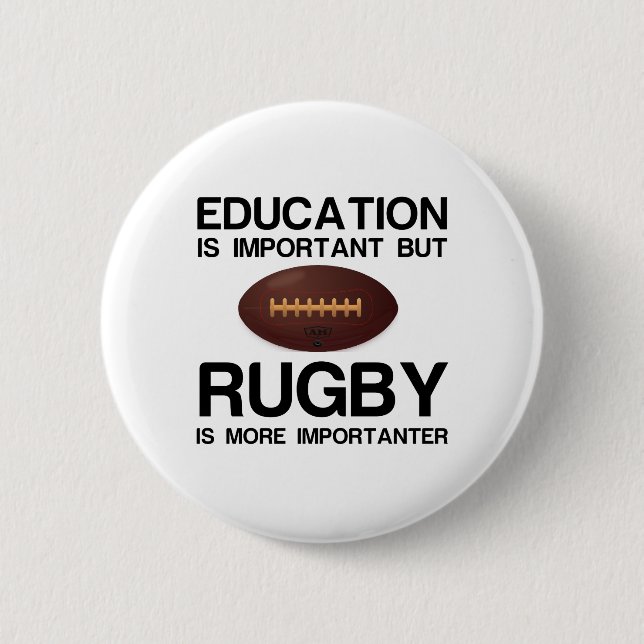 CHAPA REDONDA DE 5 CM EDUCACIÓN IMPORTANTE RUGBY IMPORTANTE (Anverso)