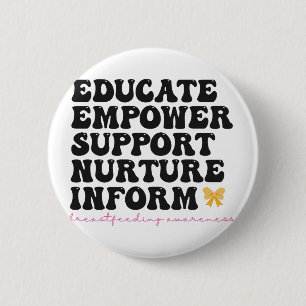 Chapa Redonda De 5 Cm Educar Empower Support Nurture Inform Breastfeed