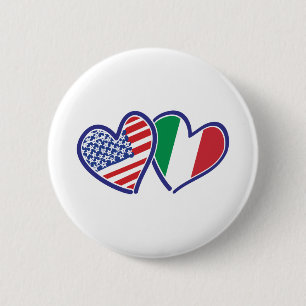 Chapa Redonda De 5 Cm EE.UU.—Italia-amor