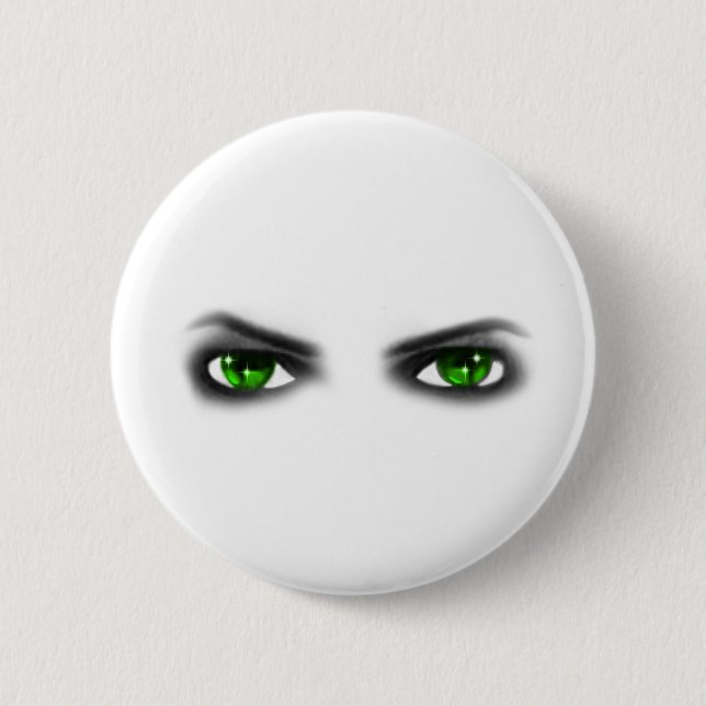 Chapa Redonda De 5 Cm Eerie Green Eyes (Anverso)