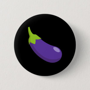 Chapa Redonda De 5 Cm Eggplant Y Peach Pareja Icono Emoticon C