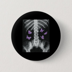 Chapa Redonda De 5 Cm Egirl Xray Skeleton Mariposa Rosa Harajuku Y2k Da