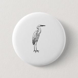 Chapa Redonda De 5 Cm Egret blanco