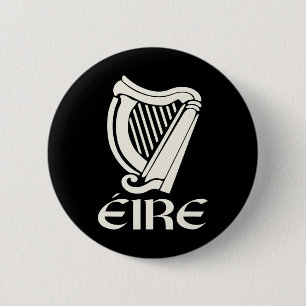 Chapa Redonda De 5 Cm Eire Gaélico Irlanda Eireann Orgullo Irlandés Arpa