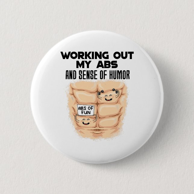 Chapa Redonda De 5 Cm Ejercicio divertido de abdominales para desarrolla (Anverso)