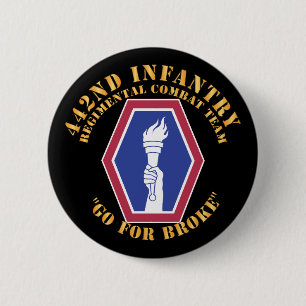 Chapa Redonda De 5 Cm Ejército - 442º Equipo de Combate Regental de Infa