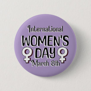 Chapa Redonda De 5 Cm El 8 de marzo es el Día Internacional de la Mujer