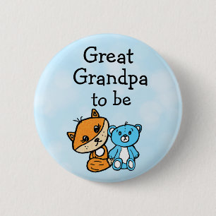Chapa Redonda De 5 Cm El abuelo es el pequeño Fox y Teddy Bear Baby Show