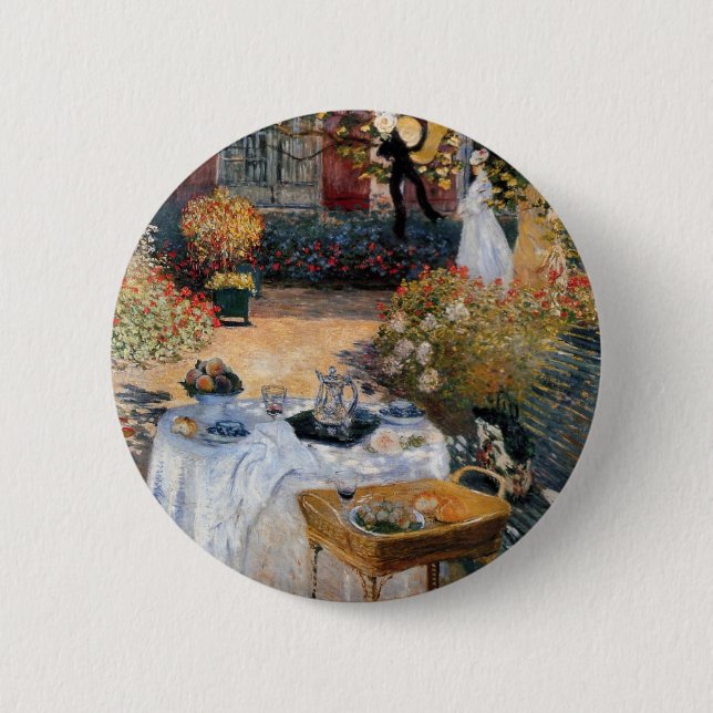 Chapa Redonda De 5 Cm El almuerzo de Claude Monet (Anverso)