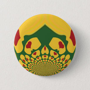 Chapa Redonda De 5 Cm El amor en los colores rastas: Corazones de reggae