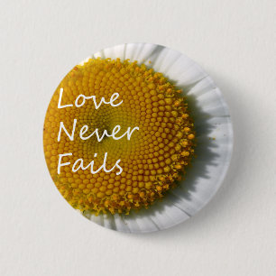 Chapa Redonda De 5 Cm El amor nunca falla Daisy 1 Corintios 13
