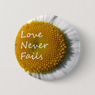 Chapa Redonda De 5 Cm El amor nunca falla Daisy 1 Corintios 13