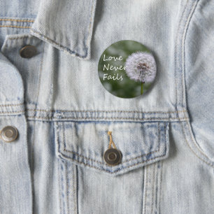 Chapa Redonda De 5 Cm El amor nunca falla Dandelion1 Corinthians 13