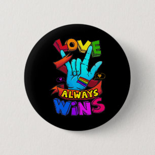 Chapa Redonda De 5 Cm El amor siempre gana Orgullo Gay Lgbt Conciencia S