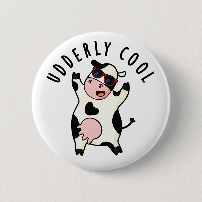 Chapa Redonda De 5 Cm El anciano Guay Funny Cow Pun (Anverso)
