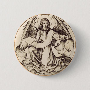 Chapa Redonda De 5 Cm El Ángel de San Mateo - Símbolo del Arte Fino