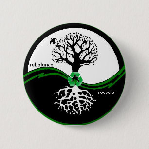 Chapa Redonda De 5 Cm El árbol de Yin Yang reequilibra recicla el botó