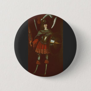 Chapa Redonda De 5 Cm El Arcángel Miguel por Francisco de Zurbarán Arte