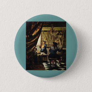 Chapa Redonda De 5 Cm El arte de la pintura de Johannes Vermeer, alreded