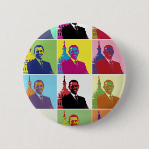 Chapa Redonda De 5 Cm El arte pop del presidente Obama