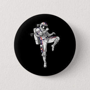 Chapa Redonda De 5 Cm El astronauta Muay Thai Boxing Karate Kickboxing M