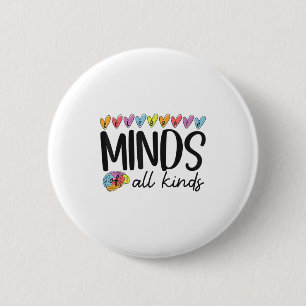 Chapa Redonda De 5 Cm El autismo de la neurodiversidad colorida celebra