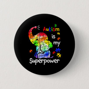 Chapa Redonda De 5 Cm El Autismo Infantil Es Mi Superpoder El Autismo De