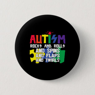 Chapa Redonda De 5 Cm El Autismo Rodea Los Giros Y Giros