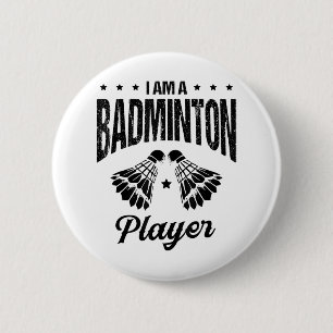 Chapa Redonda De 5 Cm El bádminton es mi vida jugador de bádminton volan