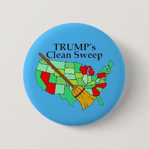 Chapa Redonda De 5 Cm El barrido limpio de Trump