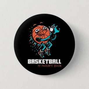Chapa Redonda De 5 Cm El básquetbol es mi diversión favorita de temporad
