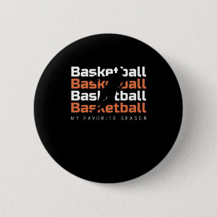 Chapa Redonda De 5 Cm El básquetbol es mi temporada favorita