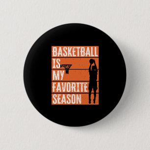 Chapa Redonda De 5 Cm El básquetbol es mi temporada favorita