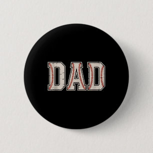 Chapa Redonda De 5 Cm El Béisbol Papá Feliz Día Del Padre Camisetas Para