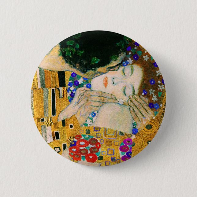Chapa Redonda De 5 Cm El beso de Gustav Klimt (Anverso)