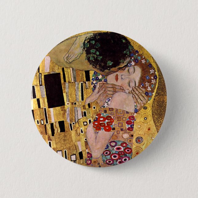 Chapa Redonda De 5 Cm El beso, Gustav Klimt (Anverso)