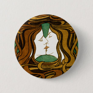 Chapa Redonda De 5 Cm El Beso Peter Behrens Arte Nuevo Arte Antiguo
