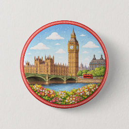 Chapa Redonda De 5 Cm El Big Ben de Londres