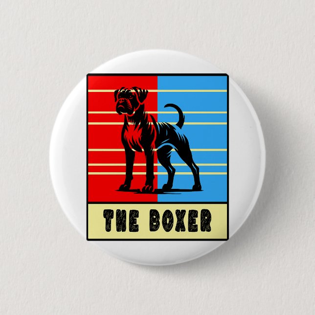 Chapa Redonda De 5 Cm El Boxer - Perro fuerte (Anverso)
