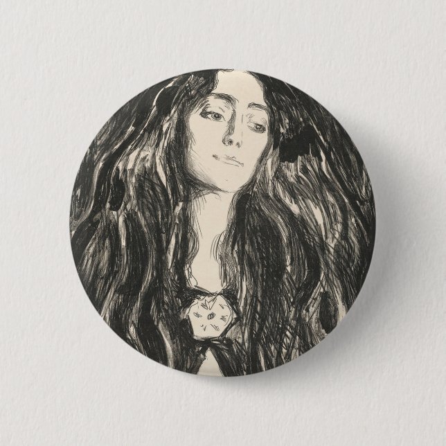 Chapa Redonda De 5 Cm El broche Eva Mudocci Edvard Munch (Anverso)