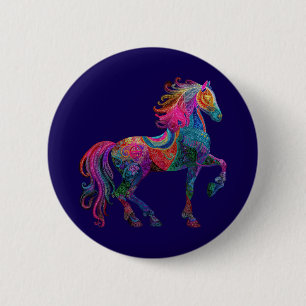 Chapa Redonda De 5 Cm El Caballo Bordado