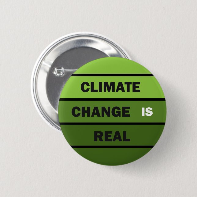 Chapa Redonda De 5 Cm El cambio climático es una verdadera conciencia am (Anverso y reverso)