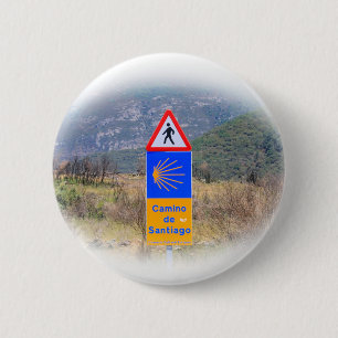 Chapa Redonda De 5 Cm EL Camino de Santiago de Compostela, España,