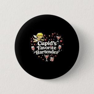 Chapa Redonda De 5 Cm El cantinero favorito de Cupido bebida divertida d