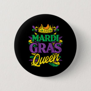 Chapa Redonda De 5 Cm El Carnaval del Mardi Gras de la Reina de la Reina