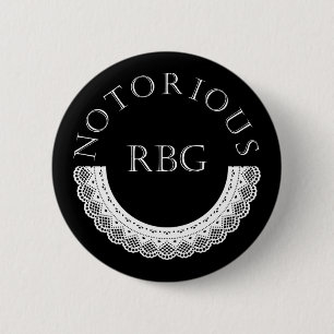 Chapa Redonda De 5 Cm El célebre collar de encaje de RBG Ruth Bader Gins